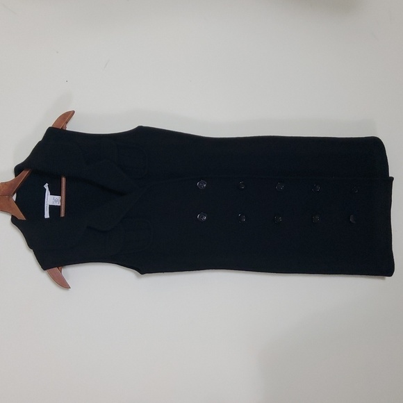 Diane Von Furstenberg Women's Black Knit Sleeveless 100% Wool Shift Dress - Picture 1 of 5